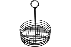 GET G.E.T. 4-31855 Black Round Stainless Steel Condiment Caddy Iron Polyethylene Coated Table Caddies Collection, 7.5"