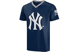 FOCO MLB Men's Officially Licensed Primary Logo Wordmark Ballpark Team Color Baseball Performance V-Neck Top