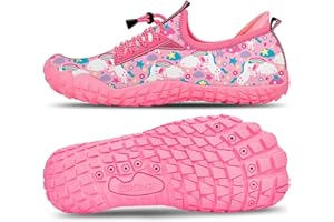 CROVA Built-in Heel Grips Water Shoes for Kids Girls Boys Hiking Wide Barefoot Swim Beach Pool Big Kid