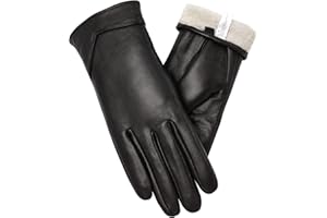 Vislivin Womens Leather Gloves Touch Screen Winter Glove Warm Driving Gloves