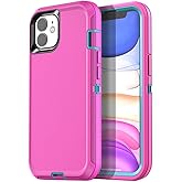AICase for iPhone 11 Case (6.1"), Heavy Duty Drop Protection Rugged Shockproof/Drop/Dust Proof 3-Layer Protective Durable Phone Cover for iPhone 11, Pink