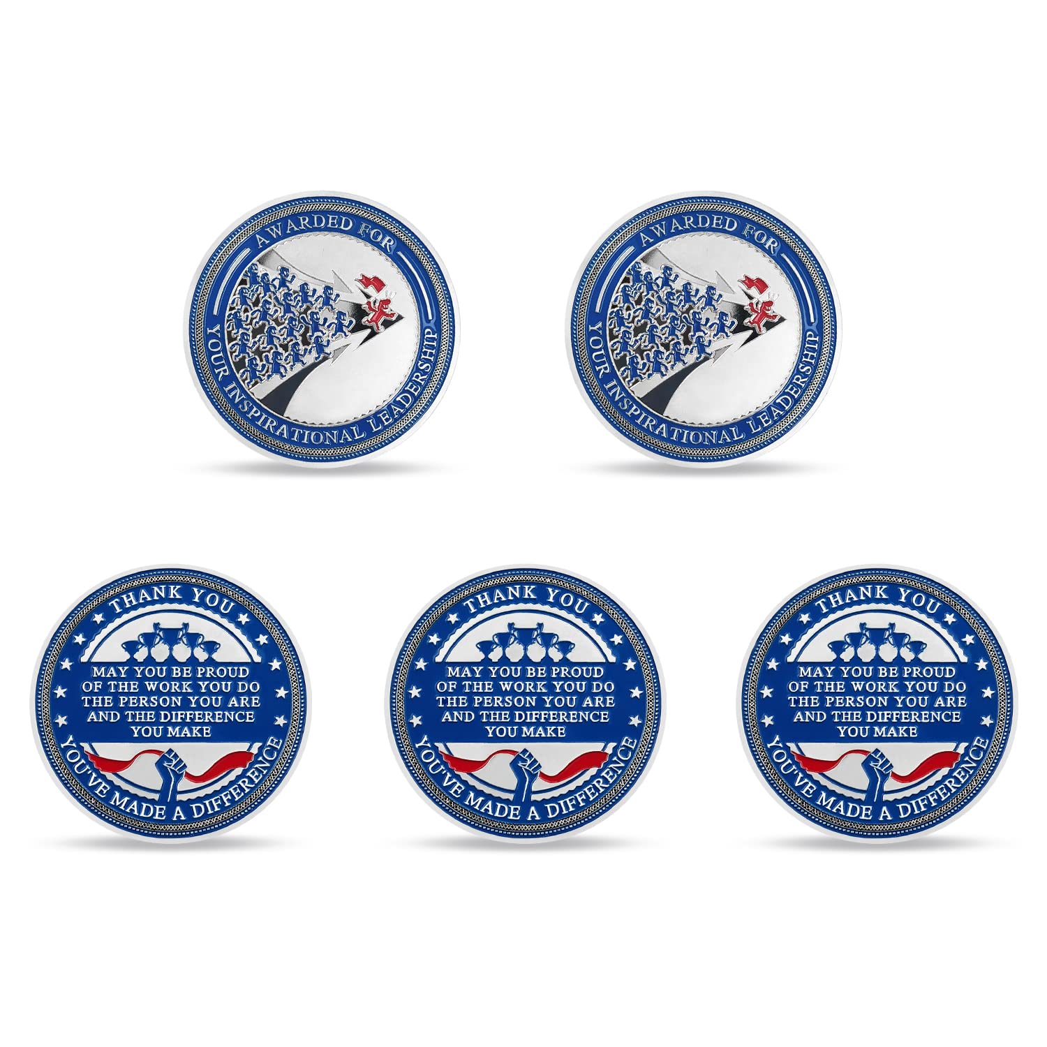 AtSKnSK Inspirational Leadership Challenge Coins-Employee Appreciation Gifts Thank You Coin for Coworkers and Students(Set of 5)