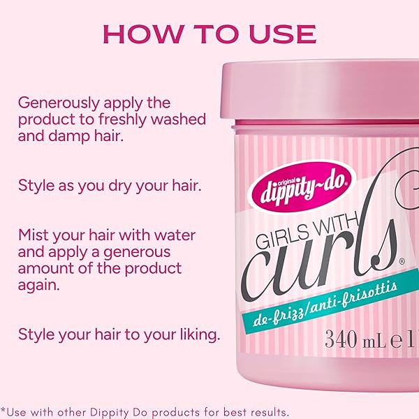 DIPPITY DO GIRLS WITH CURLS LIGHT HOLD GELEE, SHAPE, SMOOTH & SEPARATE CURLS, FORMULATED WITH ALOE, VITAMIN E & WHEAT PROTEIN, FRIZZ-FREE, NEVER CRUNCHY, CURLY HAIR GEL FOR WOMEN, 11.5 FL OZ