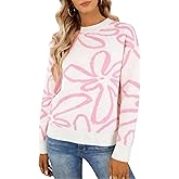 Women Cute Sweater Boho Floral Soft Chunky Knit Pullover Tops Fall Winter Trendy Outfit 2026 Y2k Aesthetic Clothes