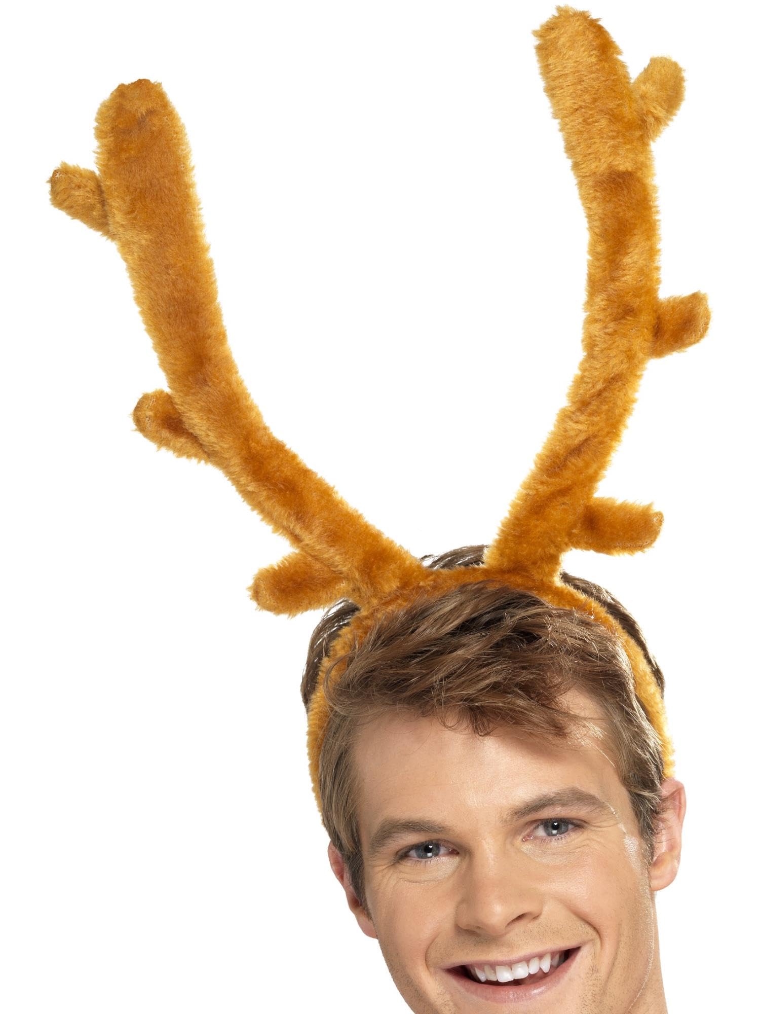 Smiffys Stag Night Horns, Brown with Headband, Hen & Stag Night Fancy Dress, Adult Dress Up Hen & stag / adult items