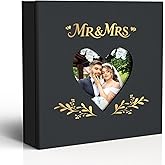 Barsone Linen Wedding Photo Album 4x6 with 400 Pockets(Large Capacity Customizable Memory Book, Custom Engraved Cover, Bridal Photo Album for Engagement, Gifts & Memory Keepsake)-White Inner Pages