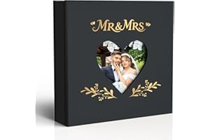 Barsone Linen Wedding Photo Album 4x6 with 400 Pockets(Large Capacity Customizable Memory Book, Custom Engraved Cover, Bridal Photo Album for Engagement, Gifts & Memory Keepsake)
