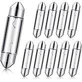 Rossesay 10 Pcs Xenon Festoon Light Bulb 12 Volt Xenon Bulb 39mm Under Cabinet Light for Counter Lighting and Under Cabinet L