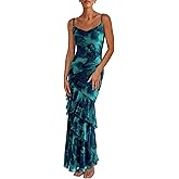 PRETTYGARDEN Maxi Dresses for Women 2026 Summer Tiered Floral Beach Sundress Spaghetti Strap Spring Wedding Guest Long Dress