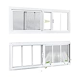 COLORPAPA 2 Pack Shed Windows, 10"x29" Sliding