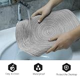 Pauwer Woven Round Placemats 6 Pieces 38 cm Light Gray Heat Resistant Non Slip view 4