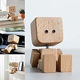 Shaking Wooden Man Figure, Handmade Shaking Feet Wooden Doll for Cars, Funny Wood Desktop Decor, Car Dashboard Decorations for Travel, Creative Gifts（Without Magnetic Expressions ）