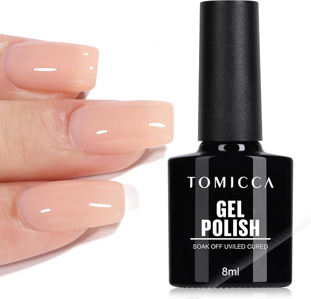 TOMICCA Nude Gel Polish Nude Pink Jelly Nail Polish 3D French Manicure