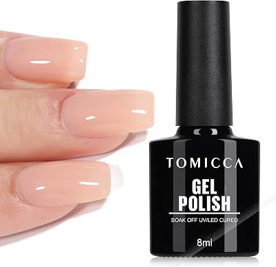 TOMICCA Nude Gel Polish Nude Pink Jelly Nail Polish 3D French Manicure