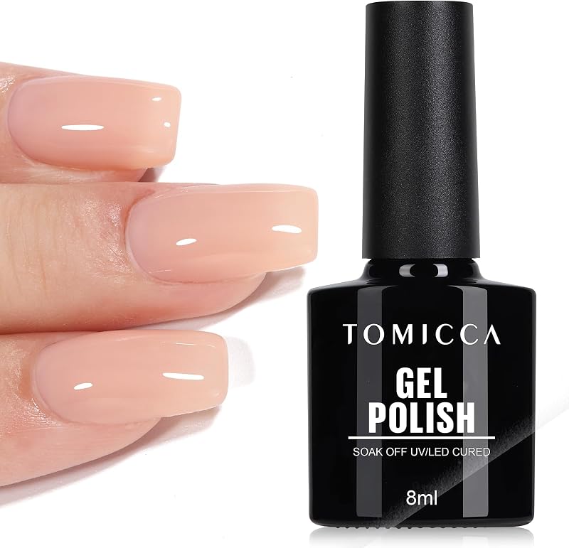 TOMICCA Nude Gel Polish Nude Pink Jelly Nail Polish 3D French Manicure