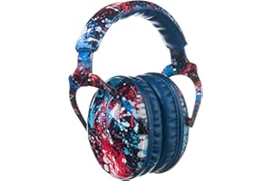 PROTEAR Kids Ear Protection Safety Ear Muffs, NRR 25dB Noise Reduction Children Earmuffs, Hearing Protectors for Sleeping, Studying, Airplane, Concerts, Fireworks-Red Pigment