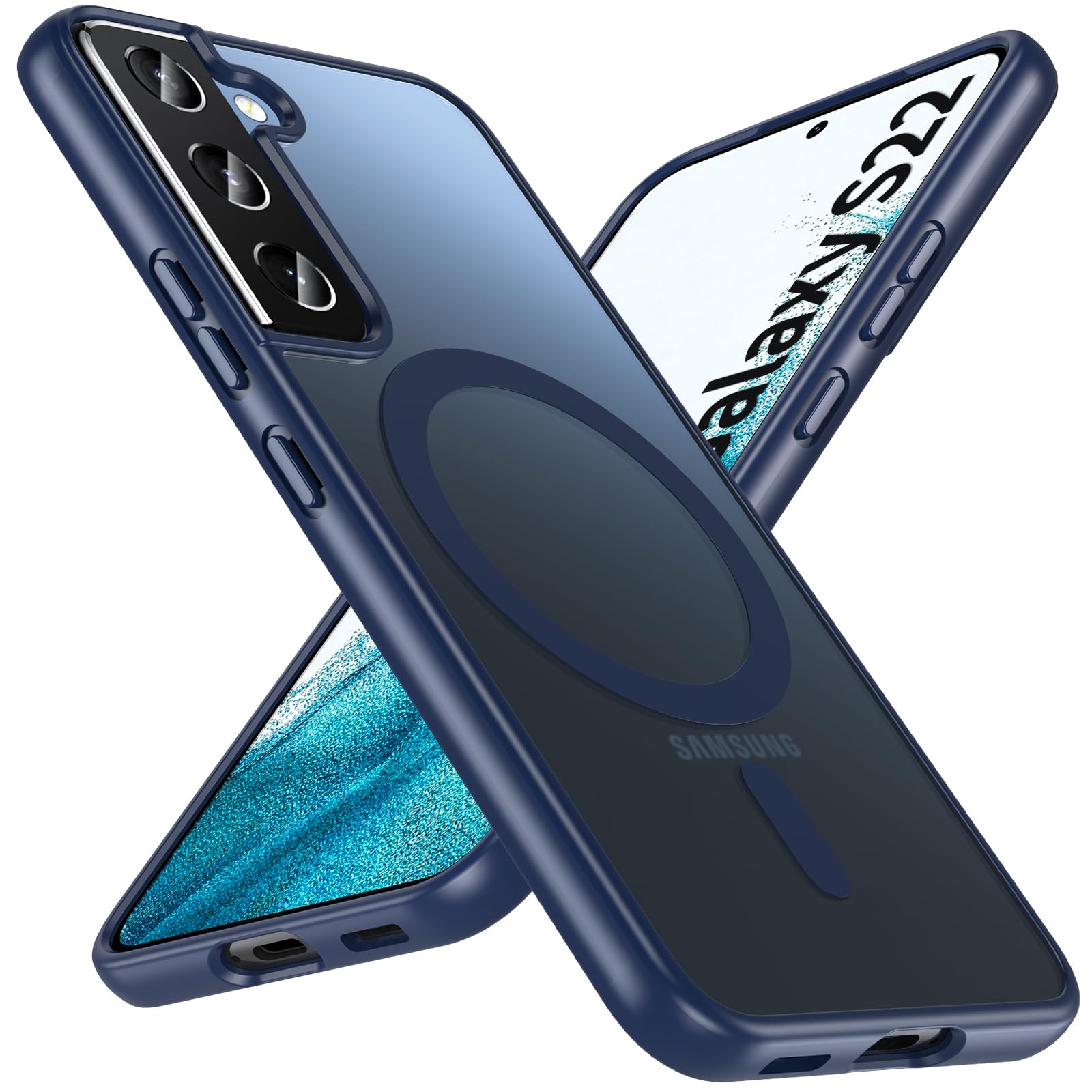 BESINPO for Galaxy S22 Case, Magnetic S22 Phone Case, Shockproof for Samsung S22 casee, Blue