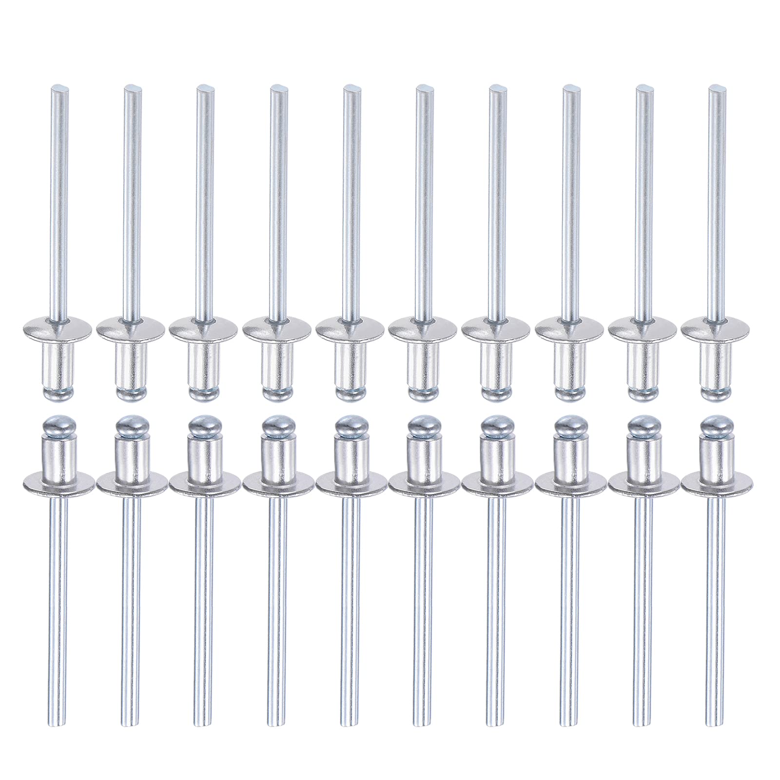 DTGN 4mm x 6mm (DXL) Blind Rivets - 60Pack - Good for Machinery Joining - Aluminum Dome Open End Rivet