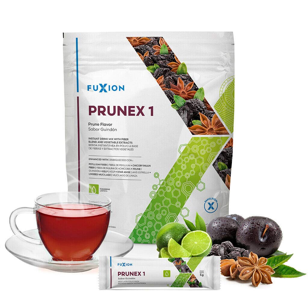 Petseeker Fast Acting Colon Cleanse-FuXion Prunex 1,Reliable Overnight Relief from Constipation,Stay Comfortable at Bathroom,All Natural Ingredients,Herb&Fruit w,Fiber&Insulin(Prune&Plum,28 Sachets)