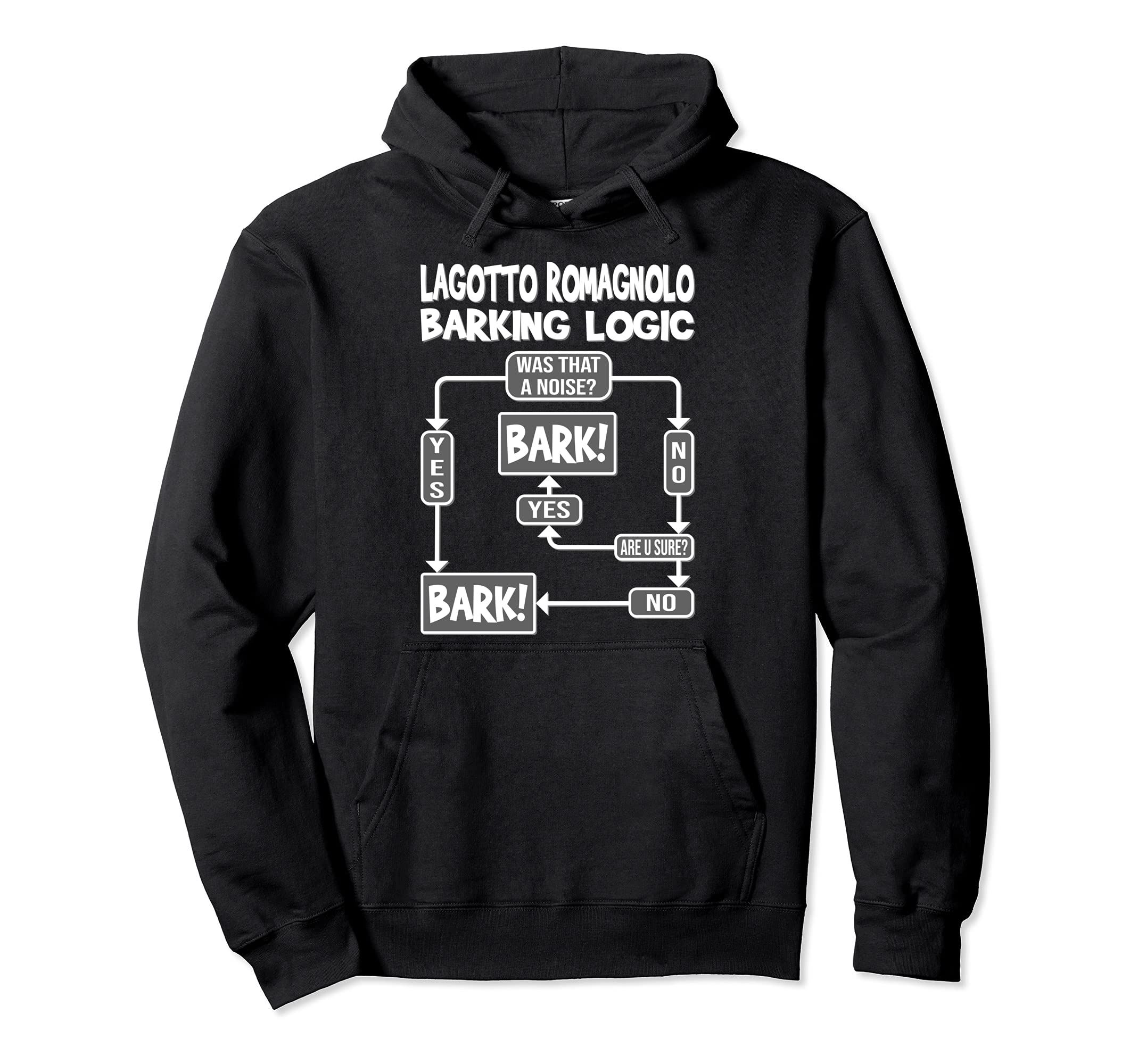 Dog Barking Logic, funny dog gift, Funny Lagotto Romagnolo Pullover Hoodie