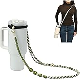 AWSMORE Water Bottle Strap, Long Carrying Strap fits most 8-40 oz. water bottles, Compatible with Stanley Cup Accessories