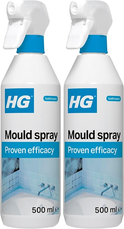 HG Mould Spray 500ml Pack of 2 Mould, Mildew Cleaner Tiles & Grout