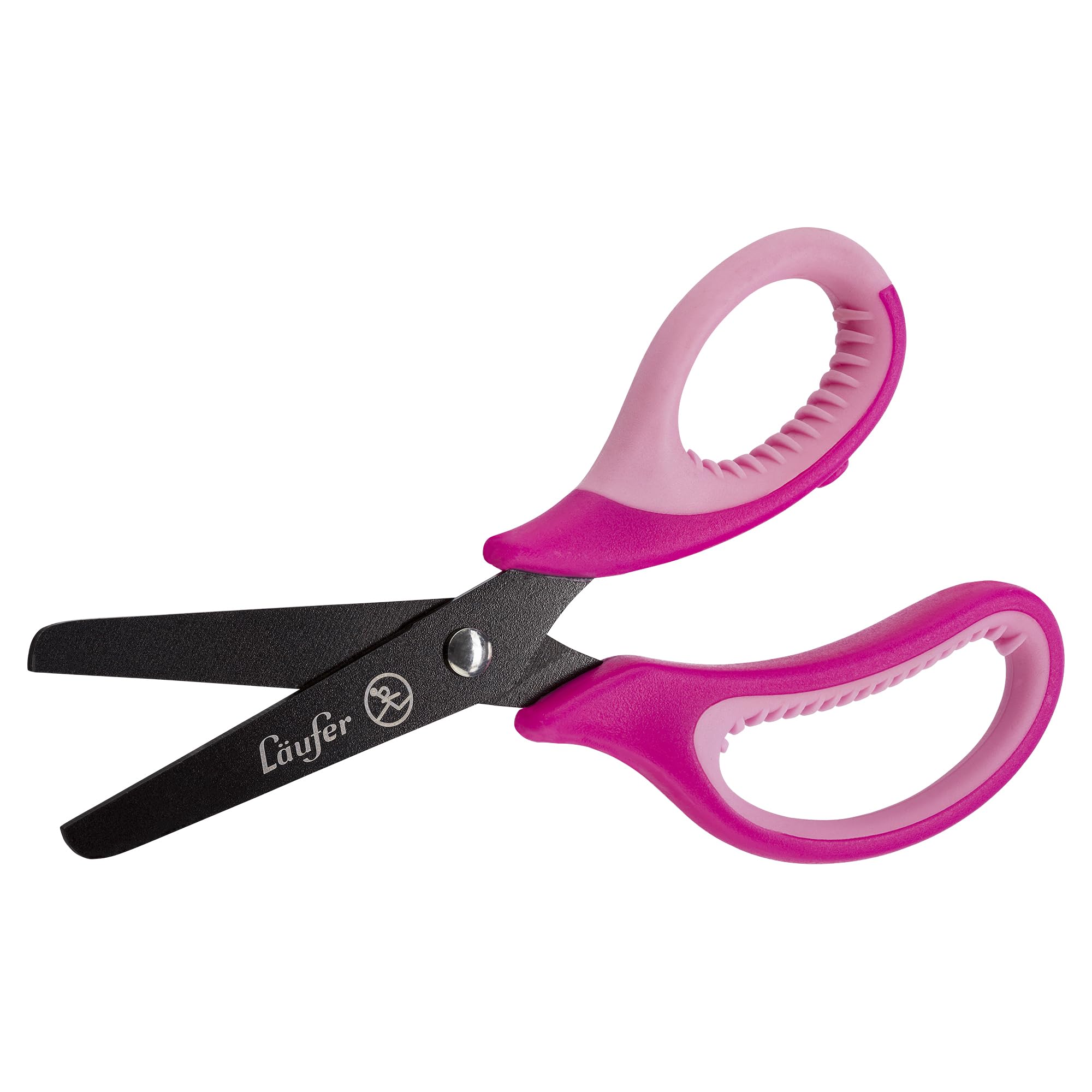 Läufer 87222 Children's Ergonomic Craft Scissors for School 1st Grade Pink/Pink Right Handed Round Tip Scissors