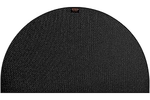 TOTIDYH Fireplace Hearth Rug,48 X 28 inches Half Round Fireproof Fireplace Mat, Silicone and Fiberglass Black Fire Resistant Pad for Kitchen Wood Stove Floor Protector Indoor Outdoor