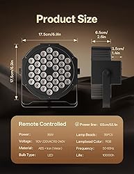 36 LED Stage Lights 7 Modes RGB DJ Par Lights with
