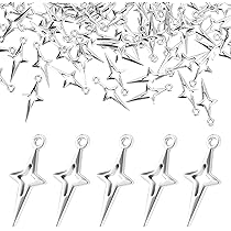 60 Breloques Étoile à 5 Branches En Acier Inoxydable Plaqué Or - 2 Carats 304, 2 Couleurs, Avec Anneaux Ouverts