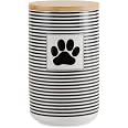 Bone Dry Ceramic Treat Canister – Smiley Face Design, 4x6.5 Inches, Holds 4.5 Cups For Pet Food Or Snacks - View #6