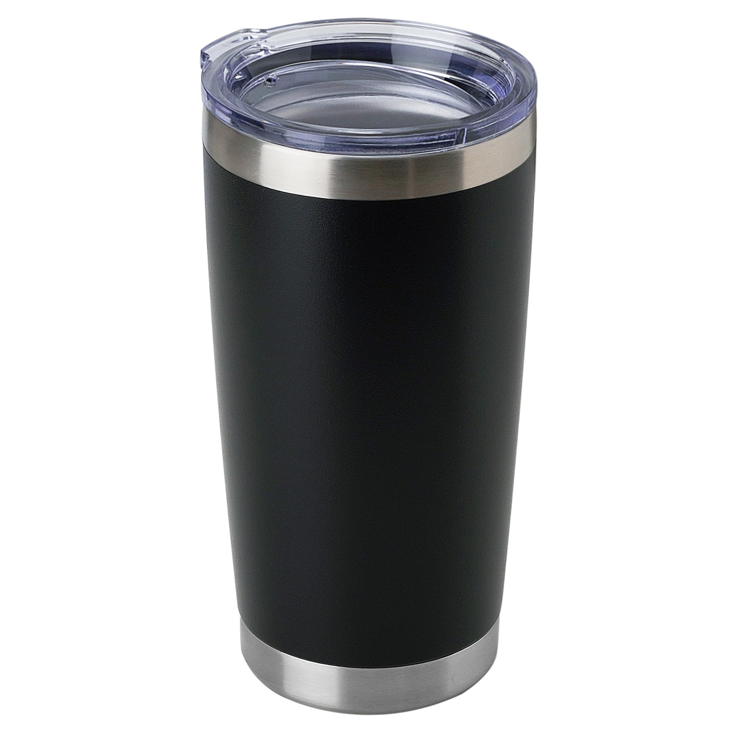 Photo 1 of DOMICARE 20oz Stainless Steel Tumbler Bulk with Lid, Double Wall Vacuum Insulated Travel Mug, Powder Coated Coffee Cup, Powder Black, 1 Pack