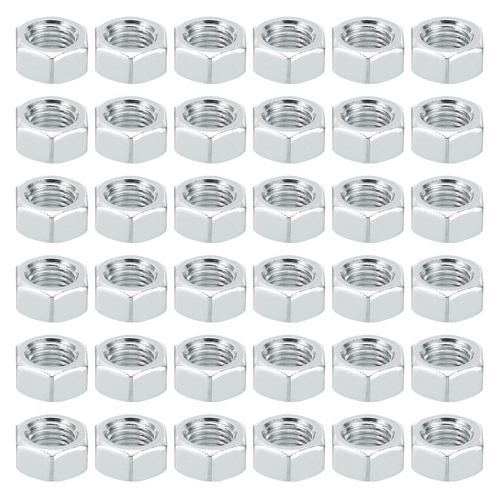 PATIKIL M8x1.0 Steel Hex Nuts, 60 Pack Metric Thread Zinc Plated Finished Hardware Nuts Screw Bolt Fasteners for Lamps Machinery Repair 6mm Height