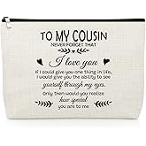 Gevody Cousin Sister Gifts for Women Makeup Bag Birthday Gifts for Cousin Female Cosmetic Bag Wedding Christmas Graduation Present for Sister Friendship Travel Pouch for Best Friends Positive Present