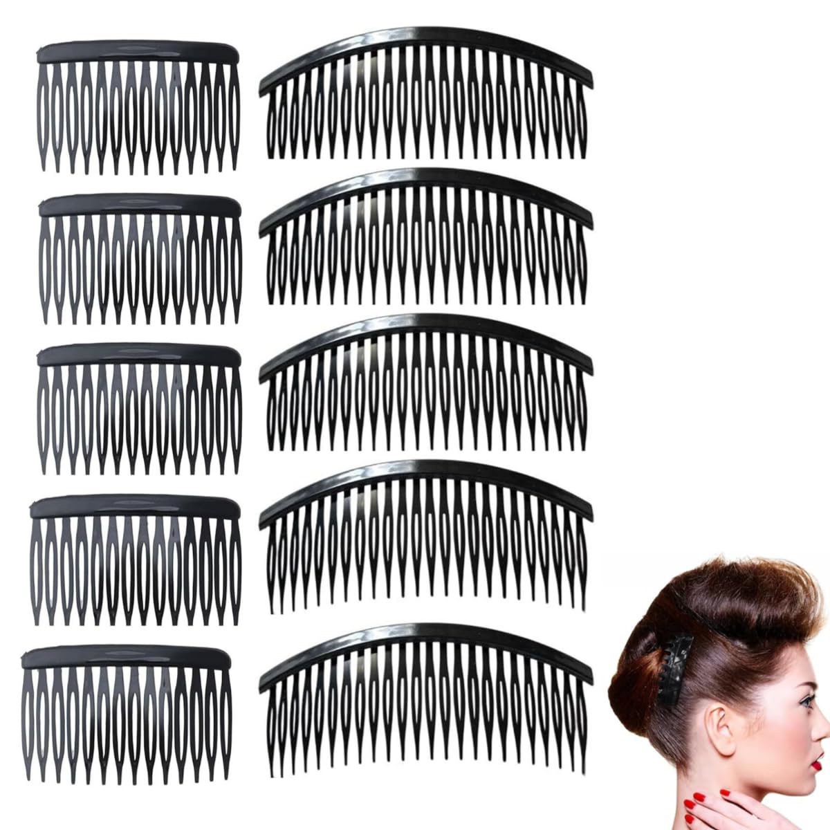 10 Pcs French Hair Side Combs, Hair Combs Slides For Women, Plastic Hair Combs Slides Twist Decorative For Women, Styling Accessories for Girls Bridal Wedding