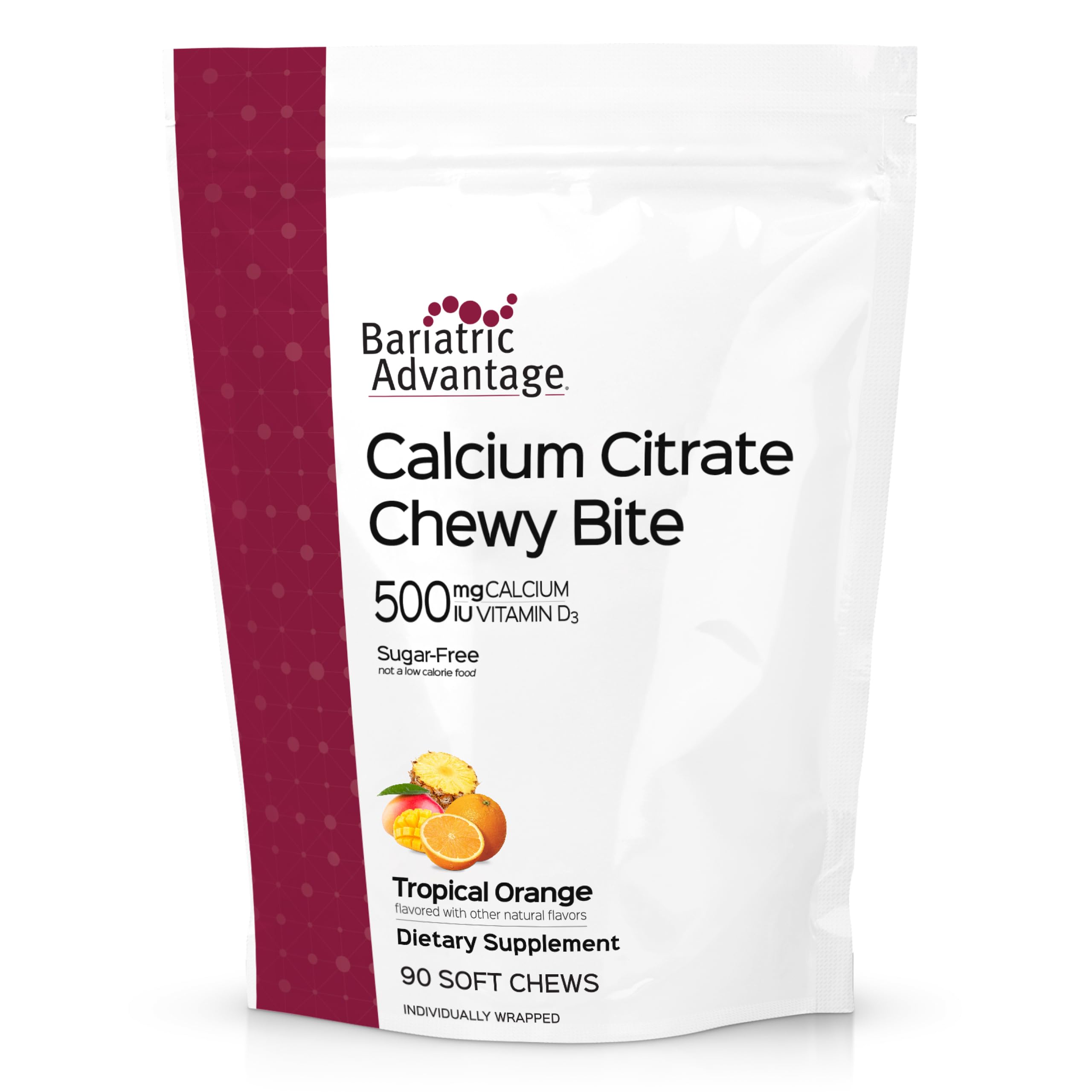 Calcium Citrate Chewy Bites 500 mg (Tropical Orange)