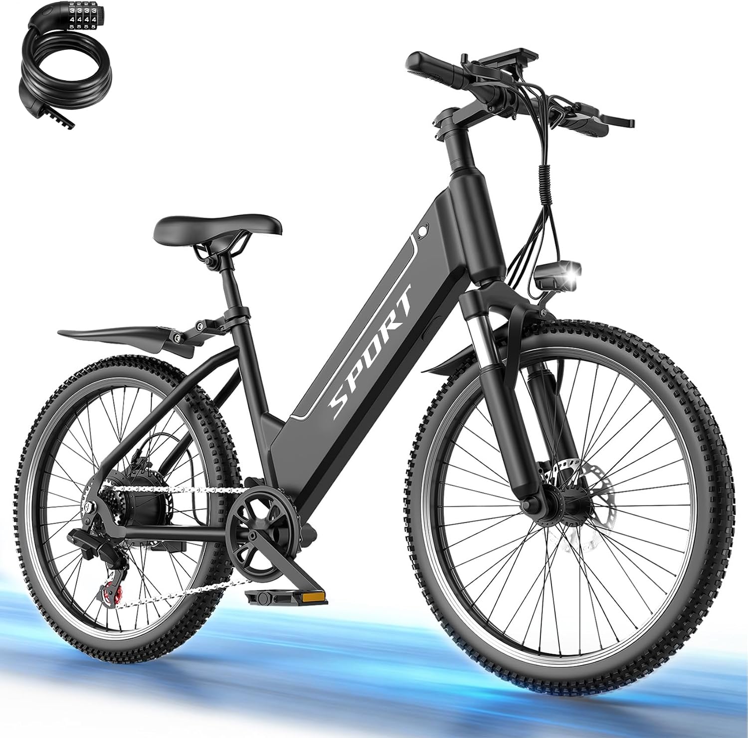 Electric Bike for Adults, 26" Ebike, Peak 1500W Motor, 40KM/H 105 KM Max Range E Bikes for Adults, 480Wh Removable Battery, Adult Electric Bicycles for Commute Mountain, 7-Speed, Front Suspension