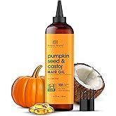 Botanic Hearth Pumpkin Seed & Castor Hair Oil with Biotin, 5-in-1 Hair Growth & Nourishment, Lightweight Non-Sticky Formula, 