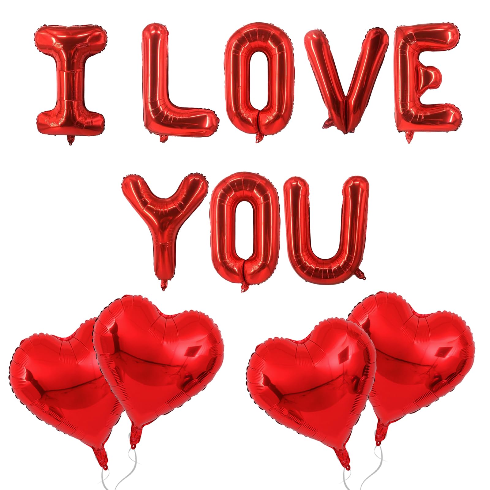 Photo 1 of 16 Inch I LOVE YOU Letter Balloons, 18 Inch Red Heart Balloons Valentines Day Foil Balloon for Valentine's DAY Wedding Wedding Engagement Galentines Day Bridal Shower Decor