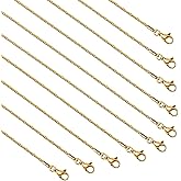 UMAOKANG Gold Plated Stainless Steel Chains for Jewelry Making, Thin Cable Snake Jewelry Chain Bulk Men and Women Necklace Choker Chains (10 Pack, 18 Inch)