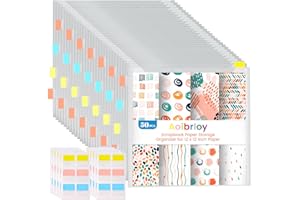 Aoibrloy 50PCS Scrapbook Paper Storage with 120PCS Sticky Index Tabs Scrapbook Paper Storage Organizer for Holding 12 x 12 Inch Scrapbook Paper, Paper Files, Cardstock and Vinyl Paper