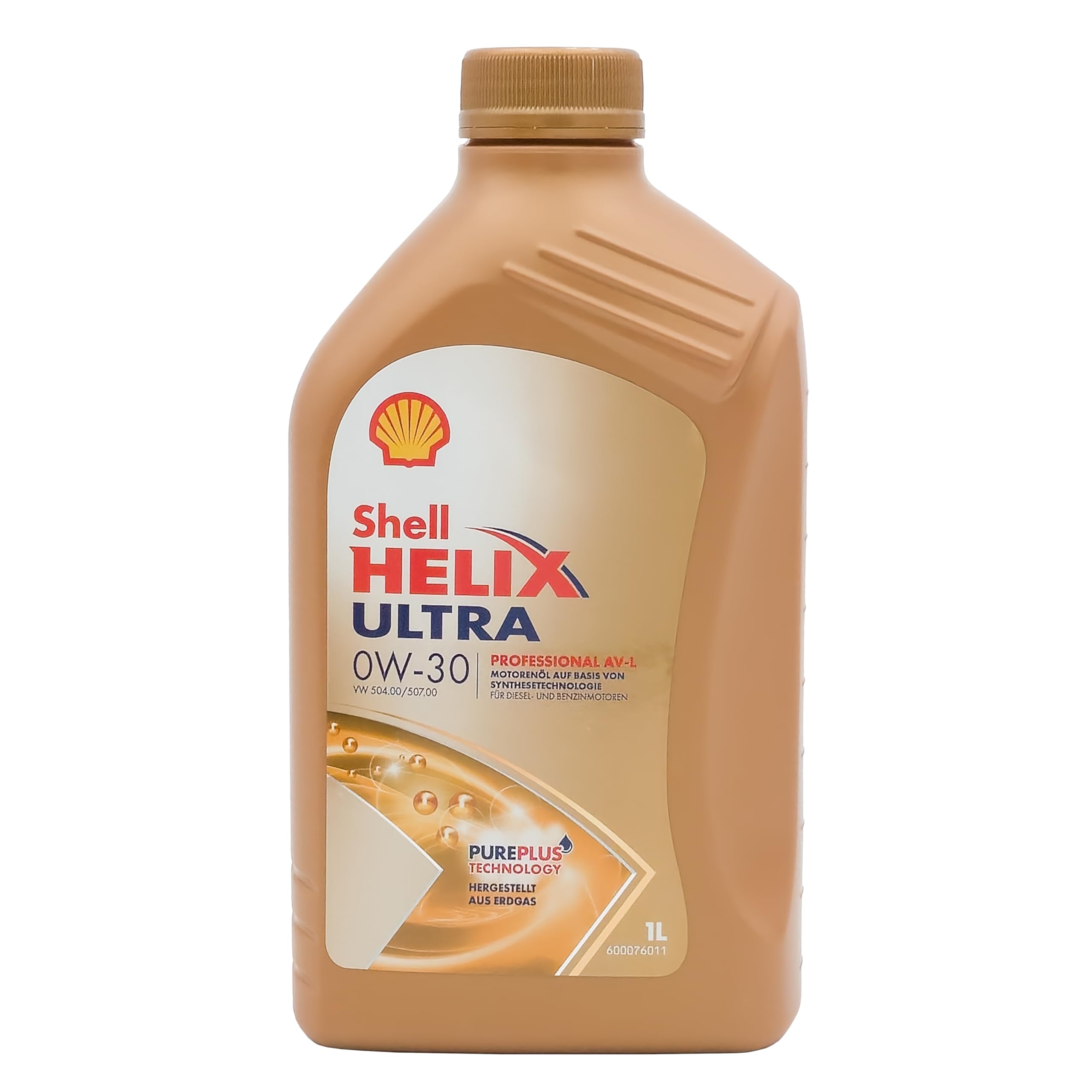 Shell Helix Ultra Professional AV-L, 0W-30 Fully Synthetic Motor Oil, For Diesel and Gasoline Engines, 1 L