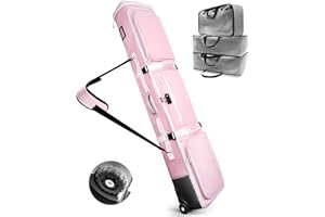 AUROTIER 10mm Padded Skis Snowboard Bag with Wheels and TSA Combination Lock for Air Travel, 3 TPU Zippered Bags, Flexible Storage for Snowboards, Helmets, Snow Jackets & Boots, Waterproof