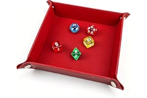 Double Sided Dice Tray, Folding Quadrilateral PU Leather and Velvet Dice Holder for D&D RPG Dice Games