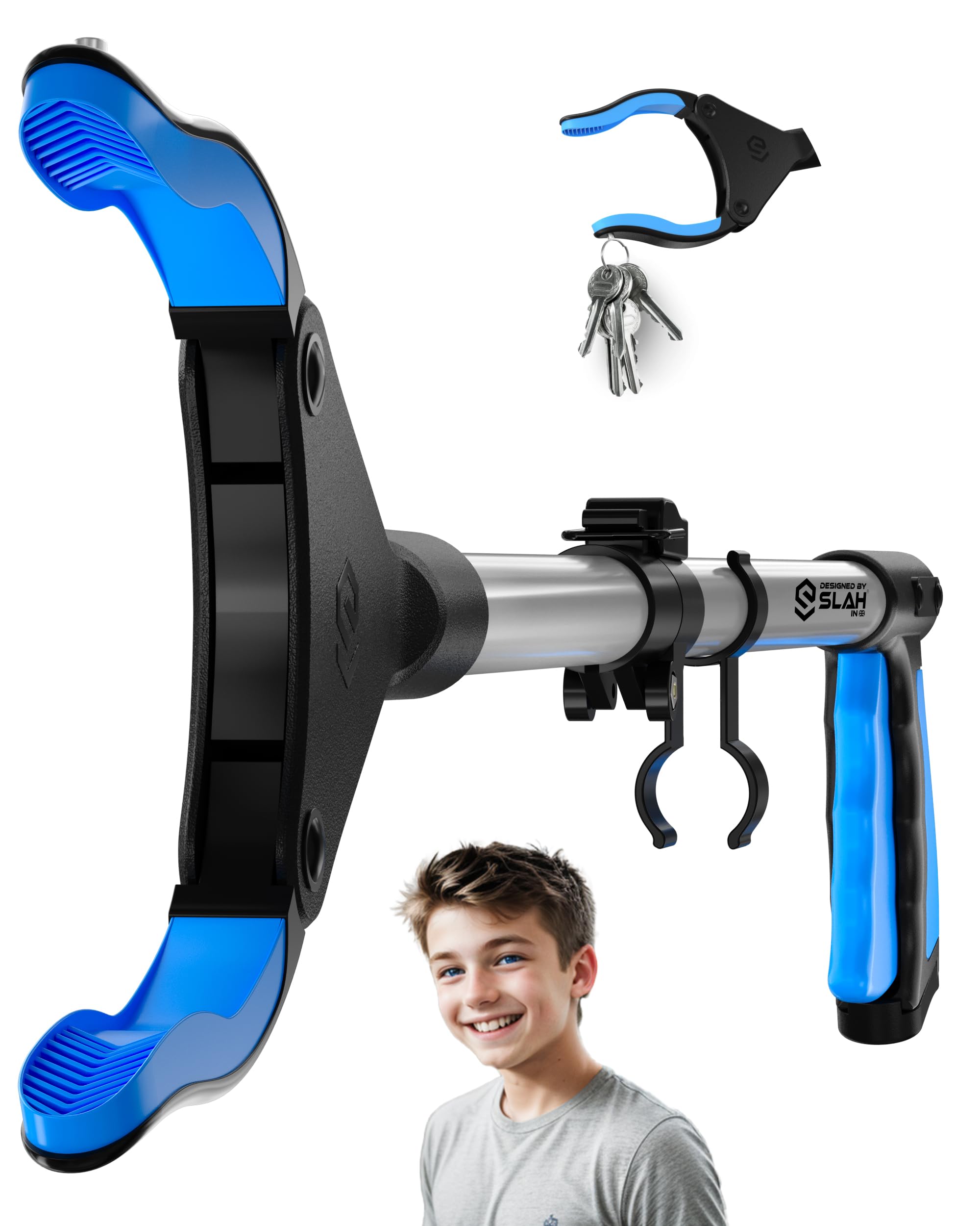 SLAH 26inches Litter Picker for Children, Grabber Stick, Helping Hand Grabbers for Disabled, Litter Pickers Foldable Rotating 360 Degree Reaching Aids (26inch Blue)