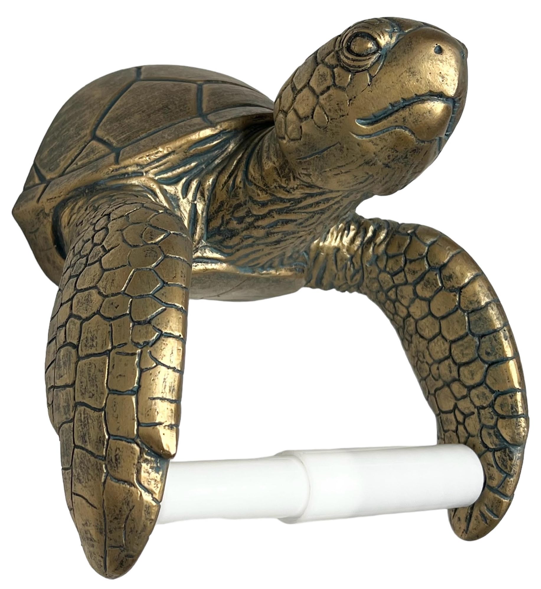 Photo 1 of Sea Turtle Wall Mount Toilet Paper Roll Holder Rustic Nautical Beach Coastal Decor – Bronze Verdigris Finish