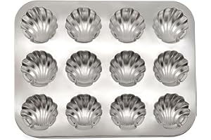 Fox Run Stainless Steel Scallop Shell Madeleine Pan, 12 French Cookie Mold Baking Pan