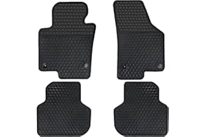 Matericuo Car Floor Mats Custom Fit for Volkswagen VW Jetta 2010-2018 Sedan Full Black Rubber Auto Liner Mats All Weather Protection Heavy Duty Odorless