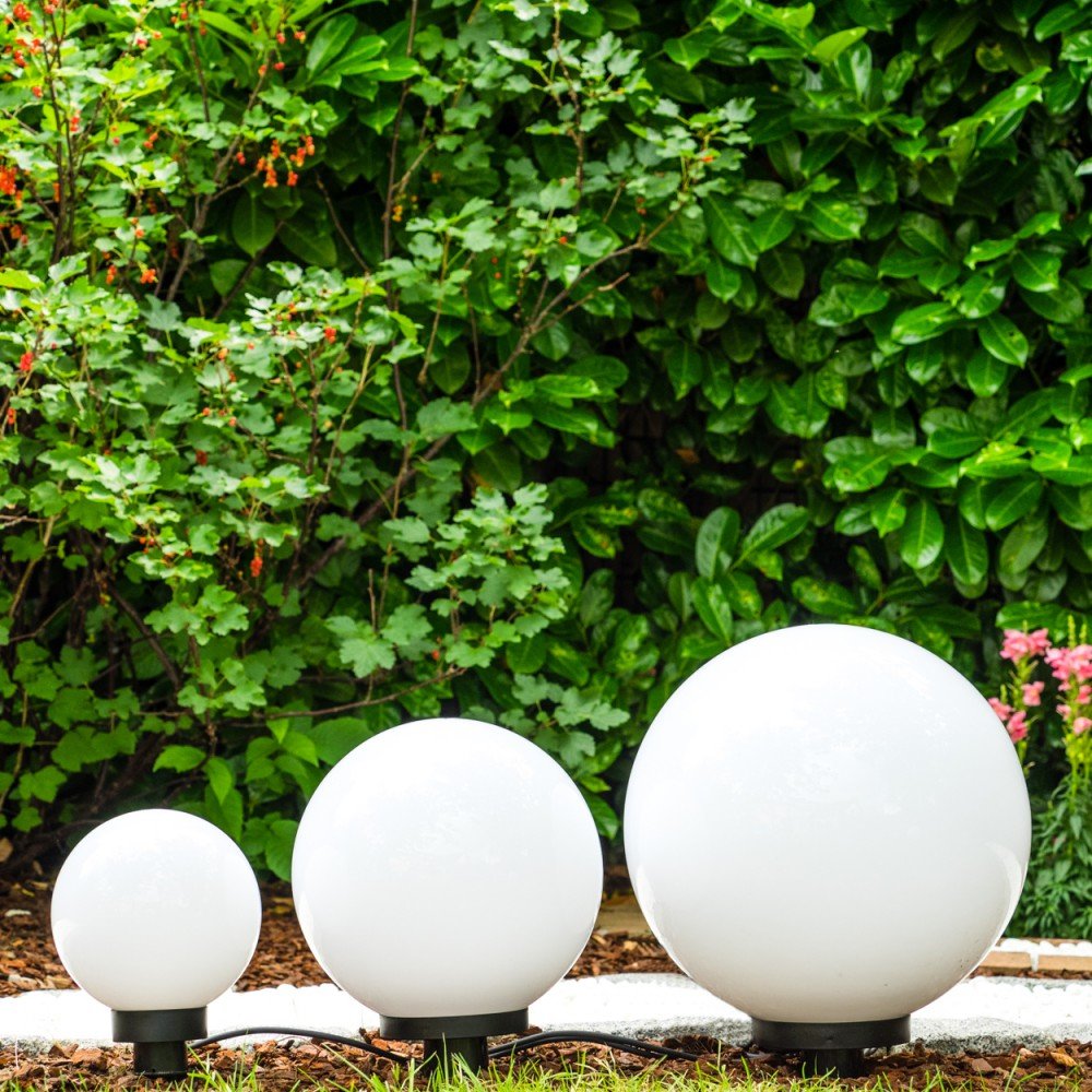 Point-garden 4x Leuchtkugel 30cm - Gartenleuchten Für Innen & Außen Mit Erdspieß