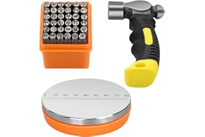 Metal Stamping Kit, Jewelry Making Stamping Tools with 37pcs 3mm(1/8") Number and Letter Stamp Set, Steel Bench Block and Met